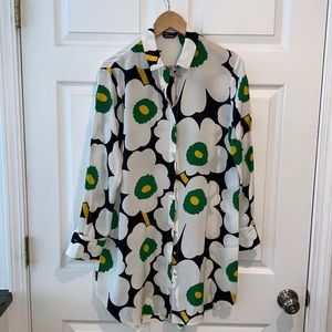 Marimekko silk button down dress